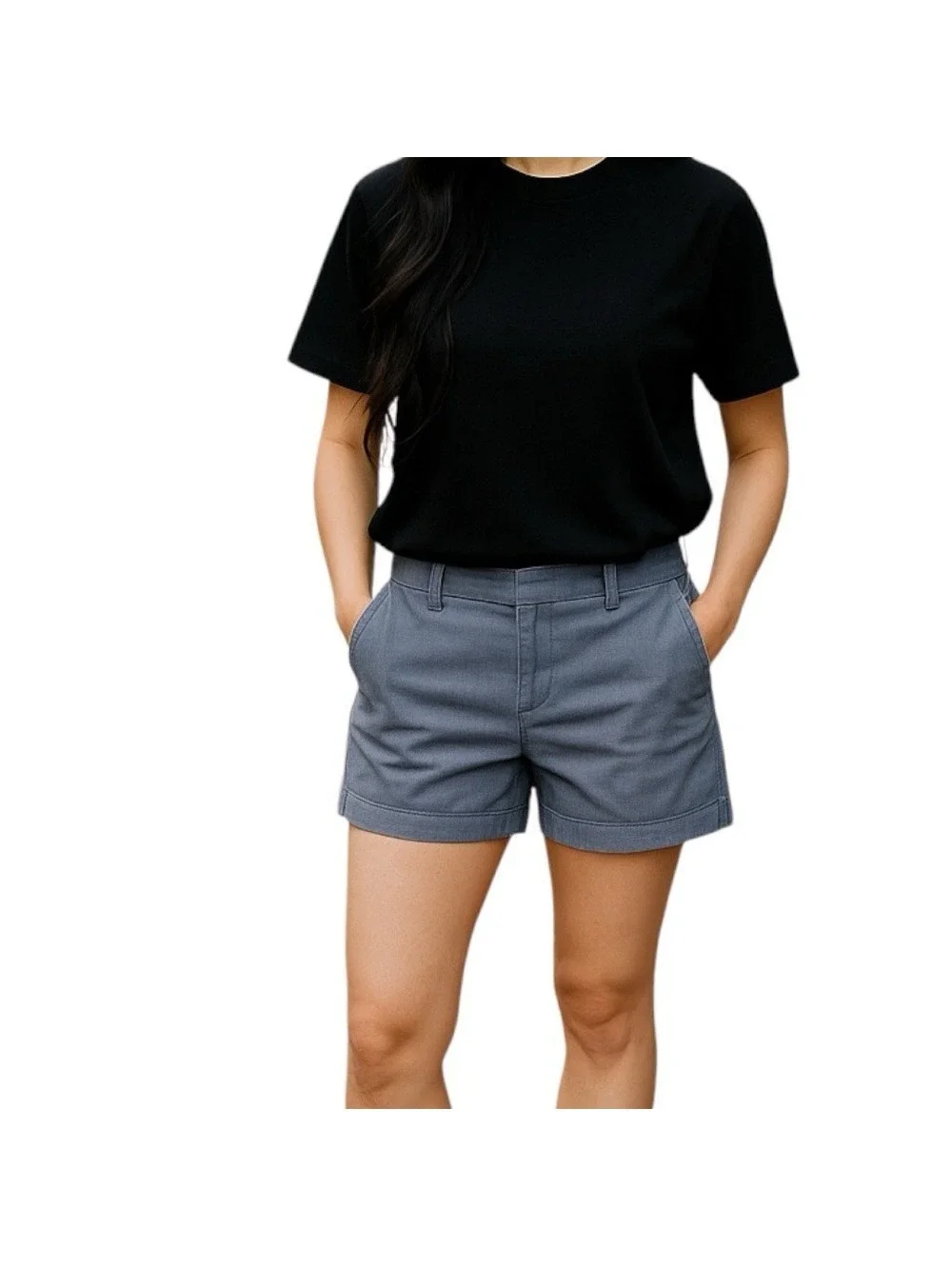 TOMMY HILFIGER Women's Bluish Gray Casual Bermuda Shorts Size 8